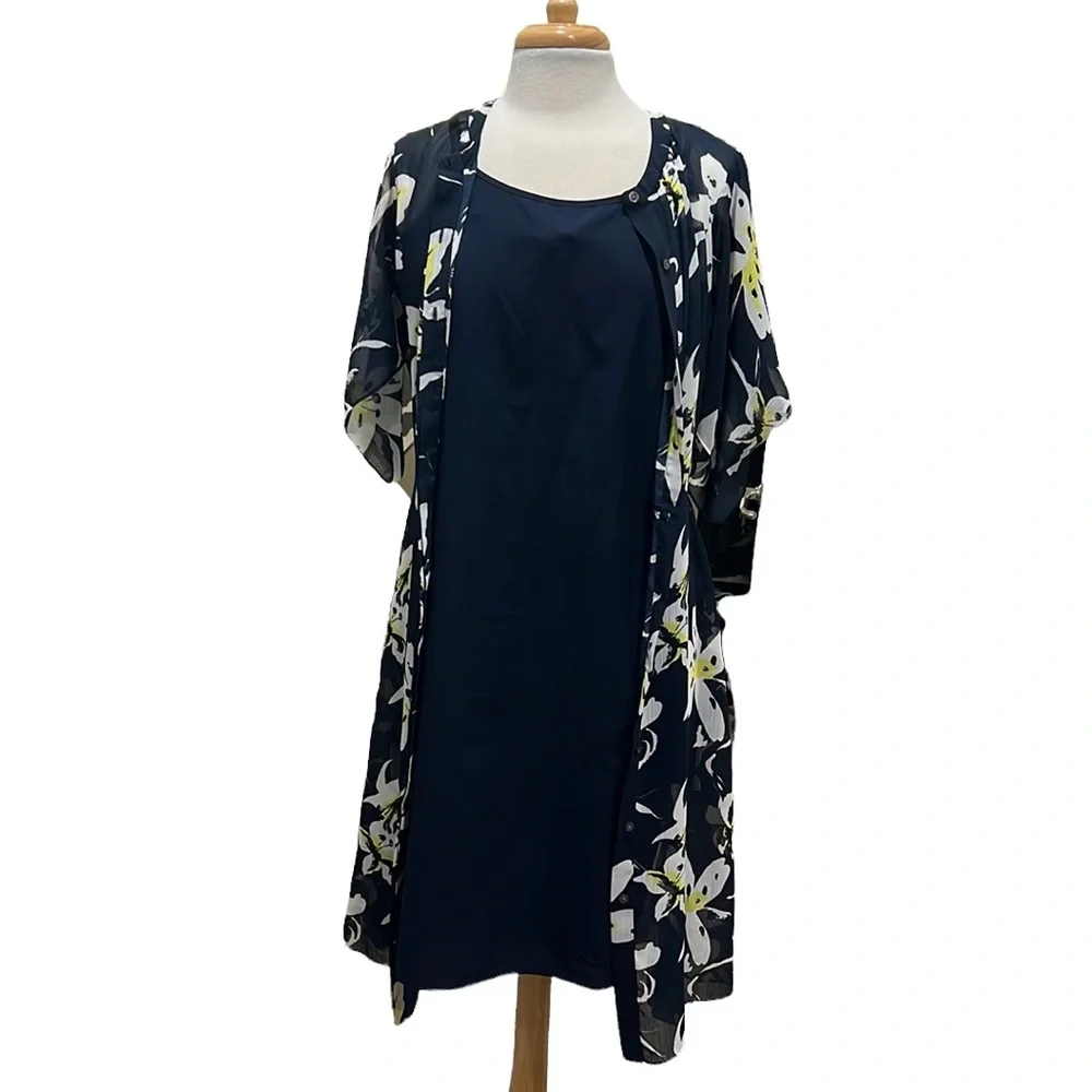 Club Monaco Blue Floral Print Dress Size 00